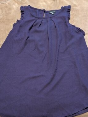 torrid Grape Purple Ruffle-Trim Sleeveless Chiffon Blouse Size 00 (10)